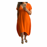 Midi Dress with mask (Available in Orange & Yellow)