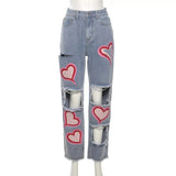 Heart Cut Out Jeans