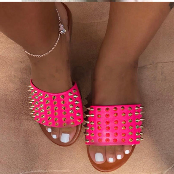 Fergalicious | Shoes | Hot Pink Flat Sandals | Poshmark