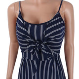 Navy Striped Casual Jumpsuit