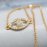 18k Gold Plated Evil Eye Pendant Necklace